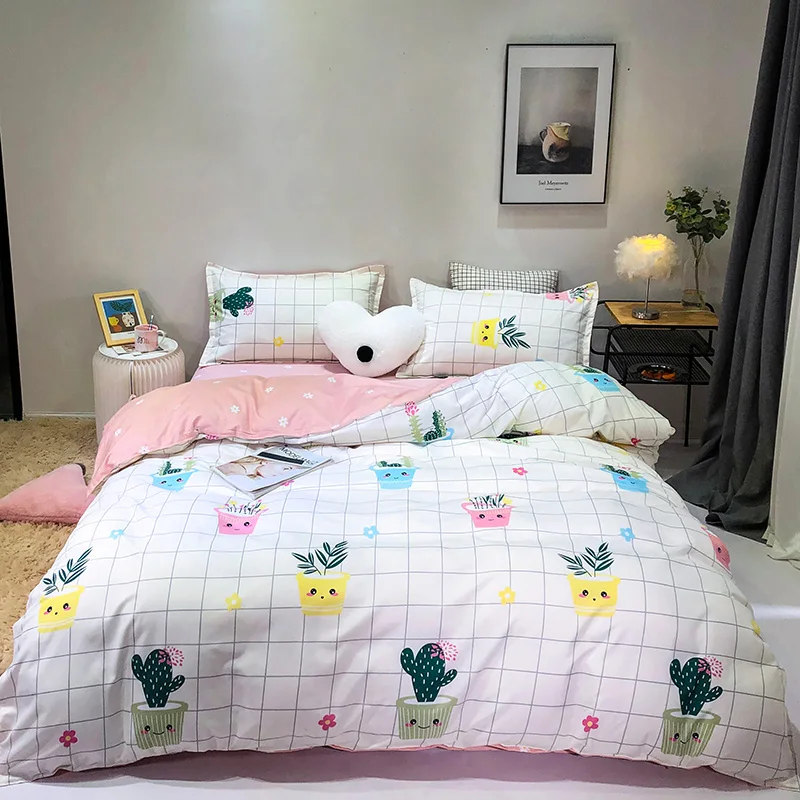 Cartoon Duvet Cover Set Child Cute Bedding Single Double Queen King 220/240 Bed Sheet Pillowcase Bedcover Linens Quilt | Дом и сад
