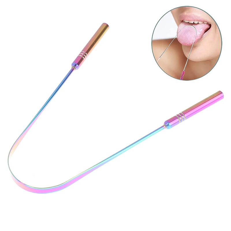Stainless Steel Tongue Scraper Cleaner Fresh Breath Cleaning Coated Toothbrush Dental Oral Hygiene Care Tool |