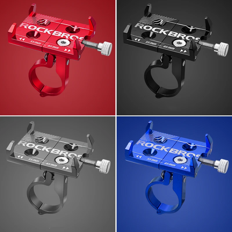 

ROCKBROS Universal Aluminum Bike Phone Mount Stand Holder Bracket Adjustable Bicycle Handlebar Mount for 3.5-6.2inch Smartphone