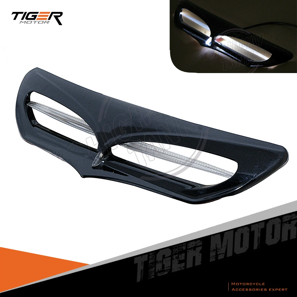 

Motorcycle LED Lighted Fairing Intake Trim Vent Case for Harley Touring Electra Glide 2014-2017