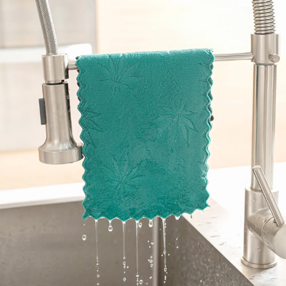 10 шт. впитывающее полотенце из микрофибры тряпка для мытья посуды кораллового