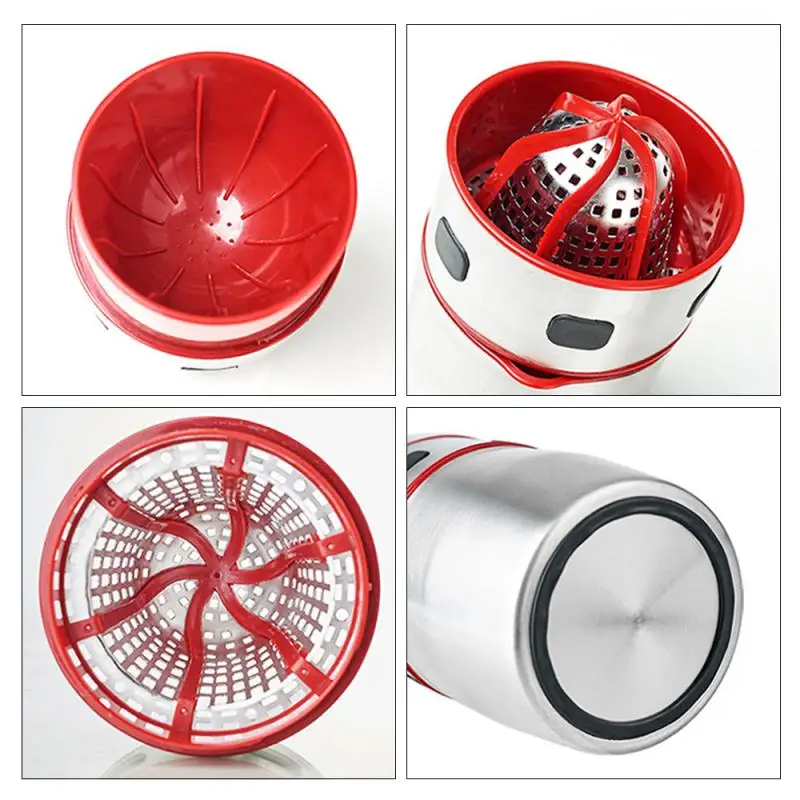 

Lemon Orange Tangerine Juice Squeezer Powerful Stainless Steel Orange Juicer Portable Manual Lid Rotation Citrus Juicer