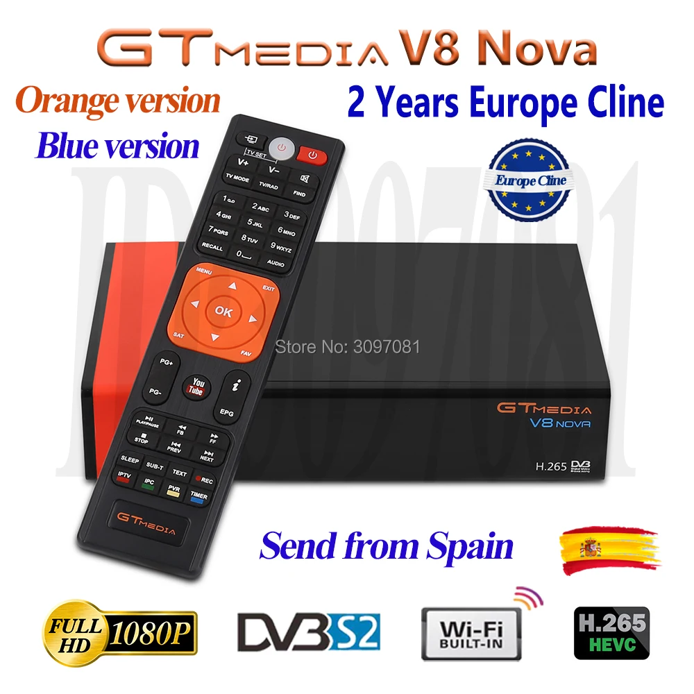 DVB-S2 Gtmedia V8 Nova Full HD Freesat V8 приемник V8 Nova Gtmedia Receptor с бесплатной Европой Cline на 2 года Испания Португалия