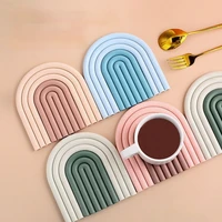 rainbow personality silicone mat coasters kitchen heat resistant plate mats household dining table insulation mats anti scalding