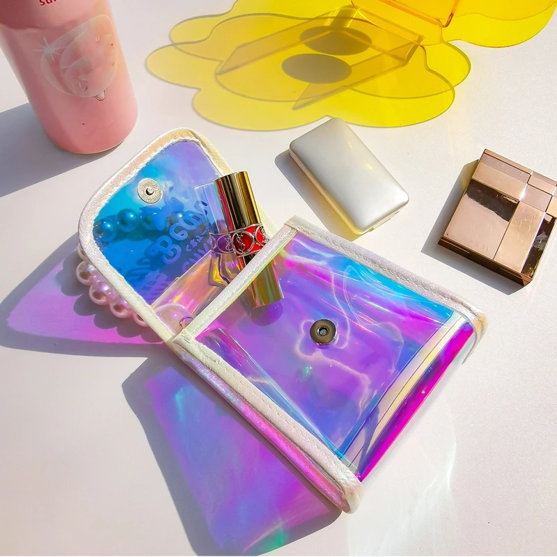 

Women Transparent PVC Handbag Lady Top Handle Casual Tote Shopping Bags Purse