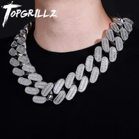 topgrillz new 39mm miami cuban chain necklace high quality micro pave cubic zirconia hip hop fashion charm jewelry gift for men