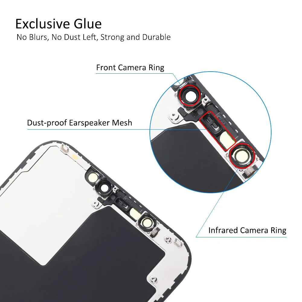 RJ Incell-pantalla lcd para m&oacute;vil, montaje de digitalizador t&aacute;ctil 3D, sin p&iacute;xeles muertos, para iPhone 12 Pro Max/12 Pro/12Mini-4