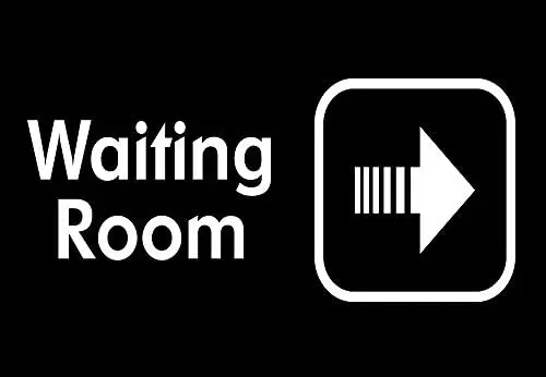 

Waiting Room with Right Arrow Feature Department Sign FunnyAluminum Metal Sign Warning Sign Tin Yard Sign Metal Sign 8X12 Inches