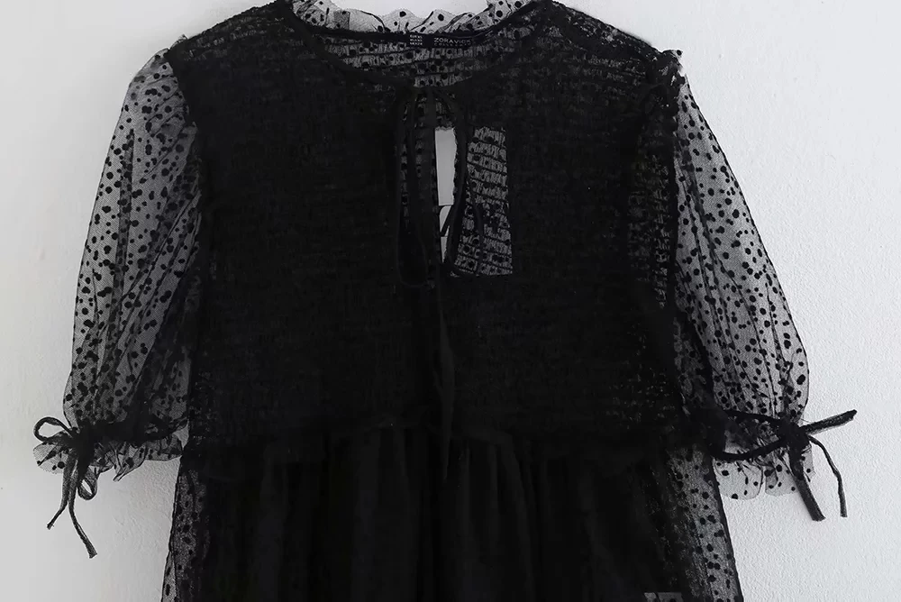 Увядшие blusas mujer de moda Англия Стиль горошек Марля Перспектива рубашка-кимоно блузка женские топы и блузки