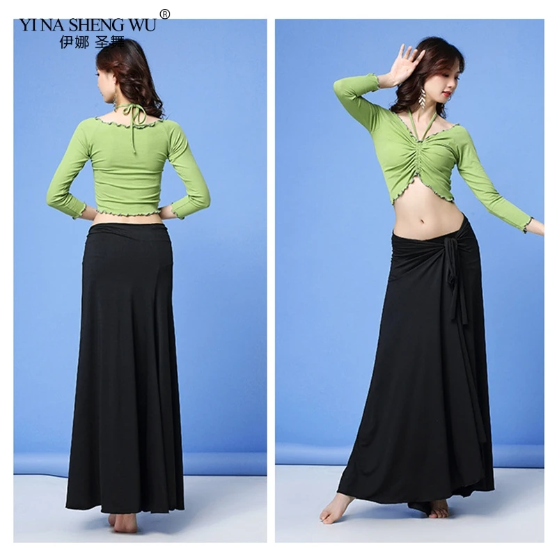 New Fashion Women Belly Dance Clothes Costume Set 2 Pieces Floral Chiffon Long Skirt Stretchy Top For | Тематическая одежда и