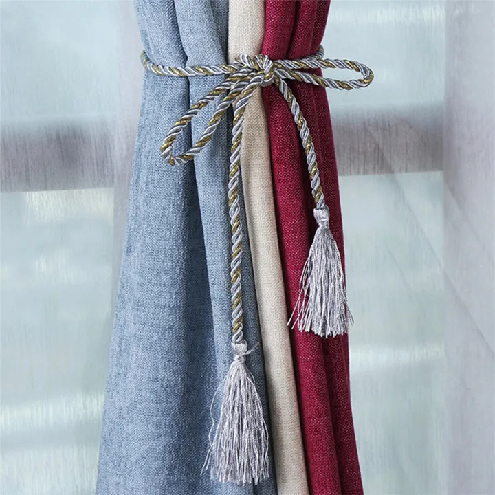 Gray Fasten Rope XZJJA 2-10 шт кисточкой бахрома закрепить веревку магнитный кристаллик для занавесок комнаты Аксессуары Завязки для штор украшения занавеска для дома Шнур пряжки - Цвет: Gray Fasten Rope