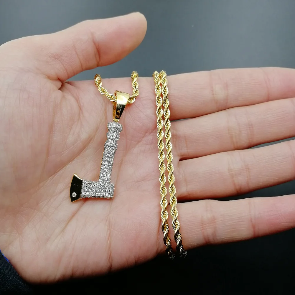 Ожерелье в стиле хип-хоп с имитацией бриллианта и фианитами |