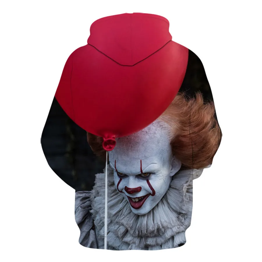 Аниме Толстовка с капюшоном фильм клоун Стивен Кинг это Pennywise Косплей Костюм Топ пальто для мужчин и женщин