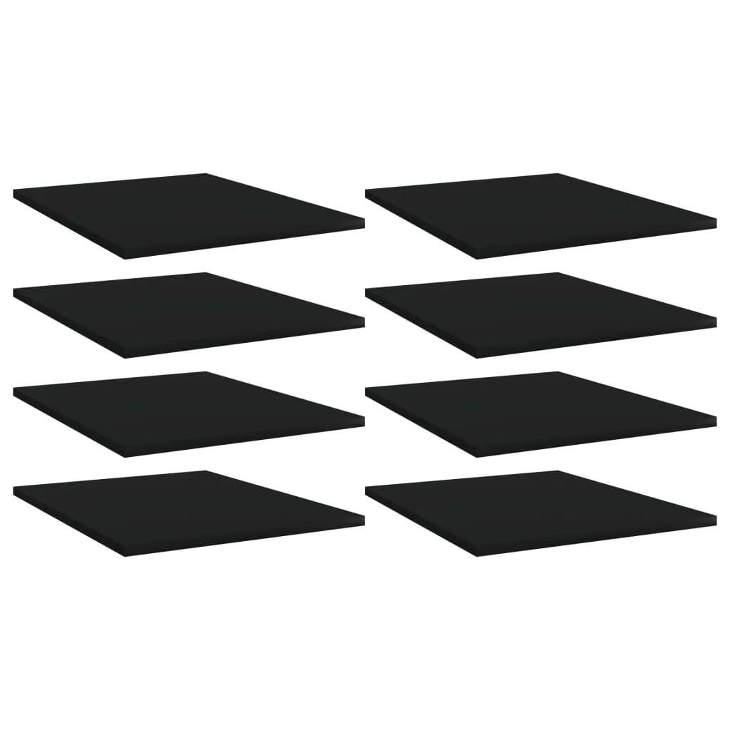 

Bookshelf Boards 8 pcs Black 15.7"x19.7"x0.6" Chipboard