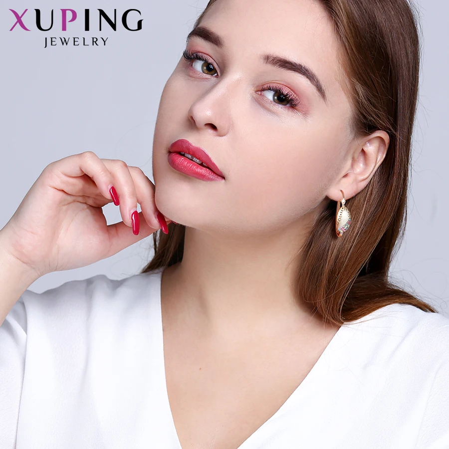 Xuping Модные Винтажные Ювелирные изделия для женщин позолоченные обручи серьги вечерние Изысканные Подарки S194.8-95039