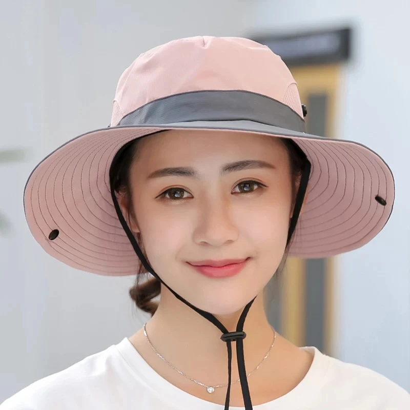 

Women Ponytail Hat Breathable Uv Wide Brim Cap For Hiking Fishing Waterproof Boonie 2021 New Style Hot Sale
