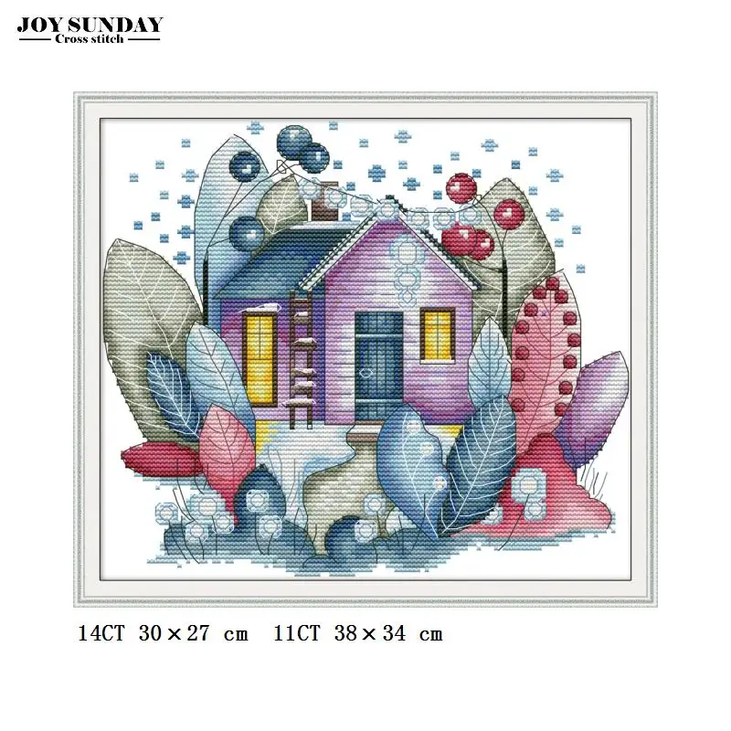 cross stitch-F999 Joy Sunday Magic cabin комбинированная схема вышивки крестом ткань аида холст вышивка DMC набор Счетный крест сшитая рукоделие - Цвет: cross stitch-F999
