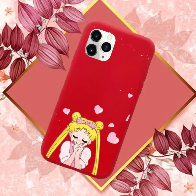 

Japan Anime Sailor Moon Princess Phone Case Red Color for iPhone 11 12 Mini Pro MAX
