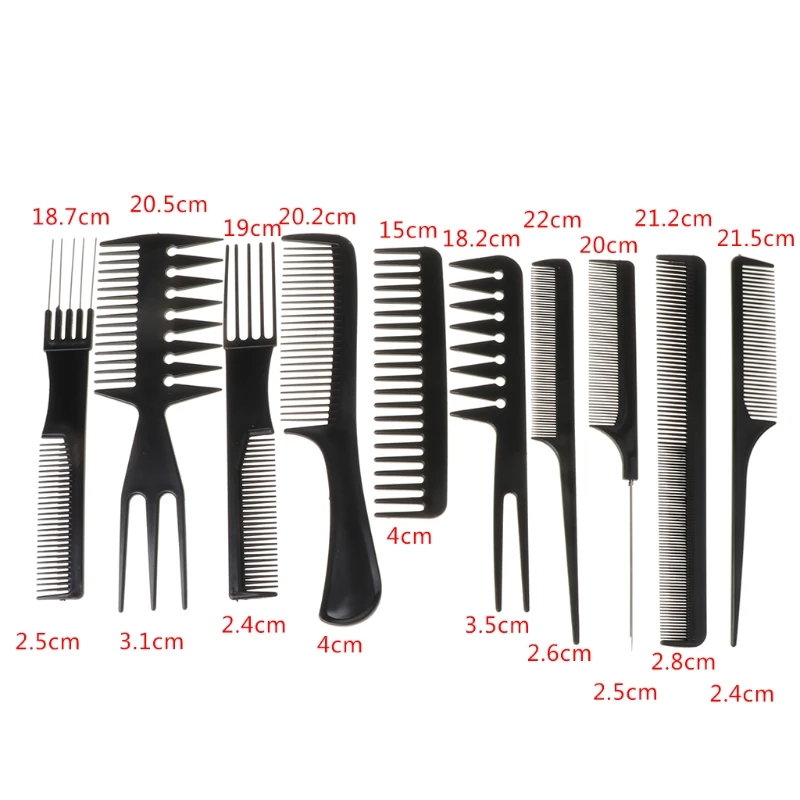 10 шт. профессиональные пластиковые гребни для парикмахерской|comb set|salon hairbrush comb |