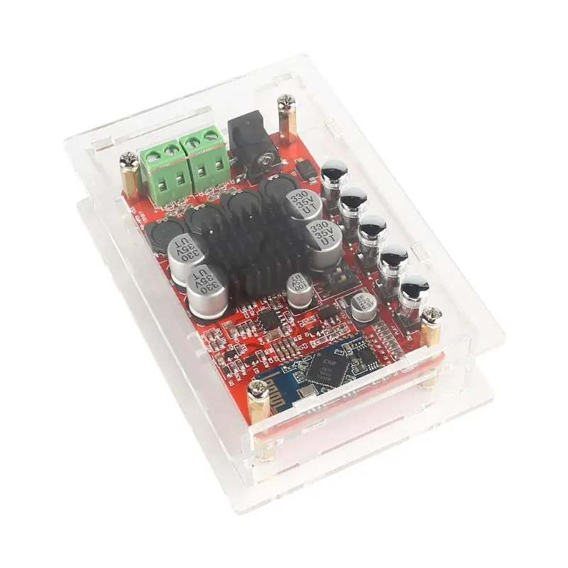 

C1FB TDA7492P AUX 50Wx2 Wireless Bluetooth 4.0 Receiver Digital Amplifier Board Module with Transparent Acrylic Case