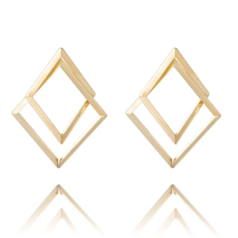 

New Alloy Metal Geometric Earrings Square Earrings Dangle Earring Wedding Jewelry Statement 2020 Hot Temperament Personality