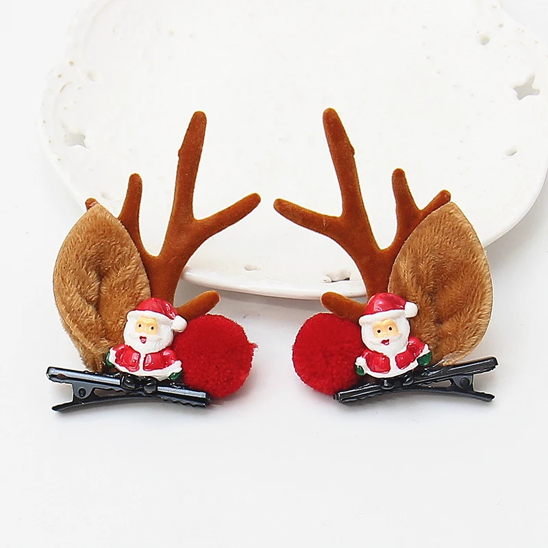 2 шт./лот милые оленьи рога для волос заколки девочек очаровательные меховые