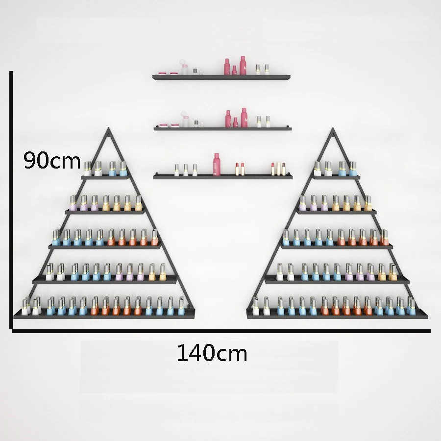 5in1 Pink Fashion Iron Nail Shelves Set Rack Display Polish Holder Wall Hanging Storage Cabinet for Shop /home | Дом и сад