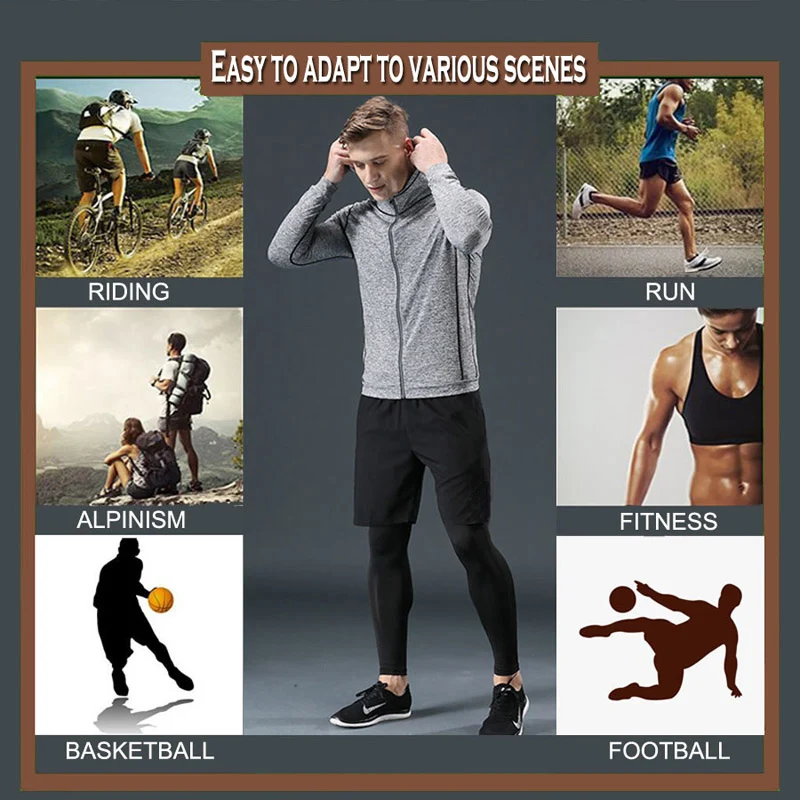 4 шт./компл. Мужская одежда для спортивного зала Компрессионные Мужские