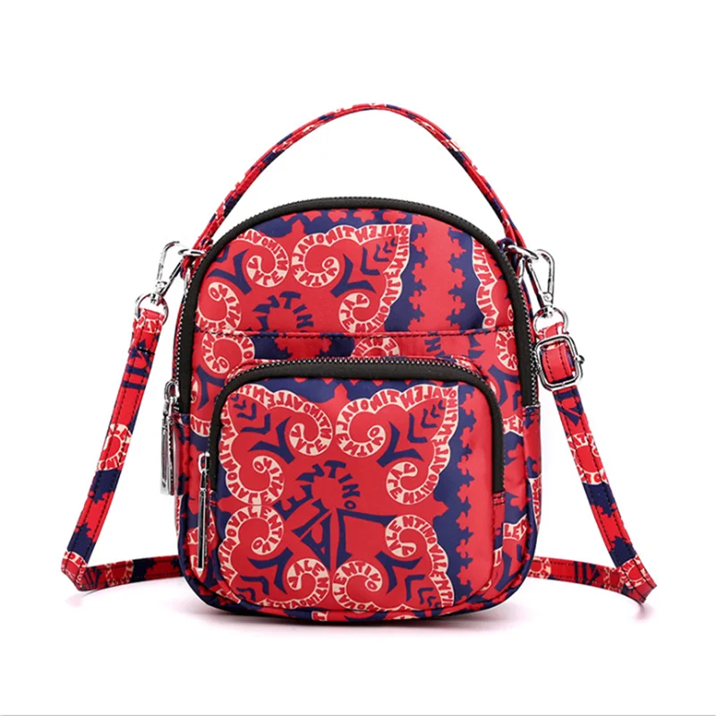 

Small Backpack Crossbody Nylon Floral Phone Bag for Women Small Cellphone Shoulder Bags Cell Phone Purse Wallet for Women