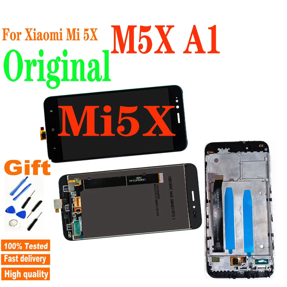 

Оригинальный ЖК-дисплей для Xiaomi A1 5X MA1 Mi A1 MiA1 / MI5X MI 5X M5X, ЖК-дисплей, сенсорный экран, дигитайзер в сборе с рамкой, сенсорная деталь