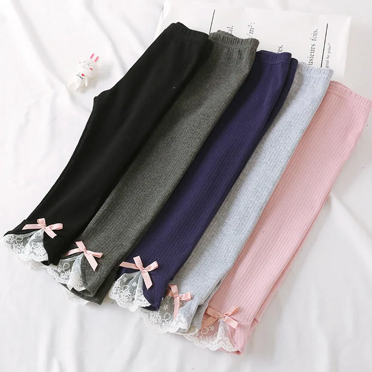 Штаны для девочек весенне-осенние детские модные хлопковые леггинсы брюки