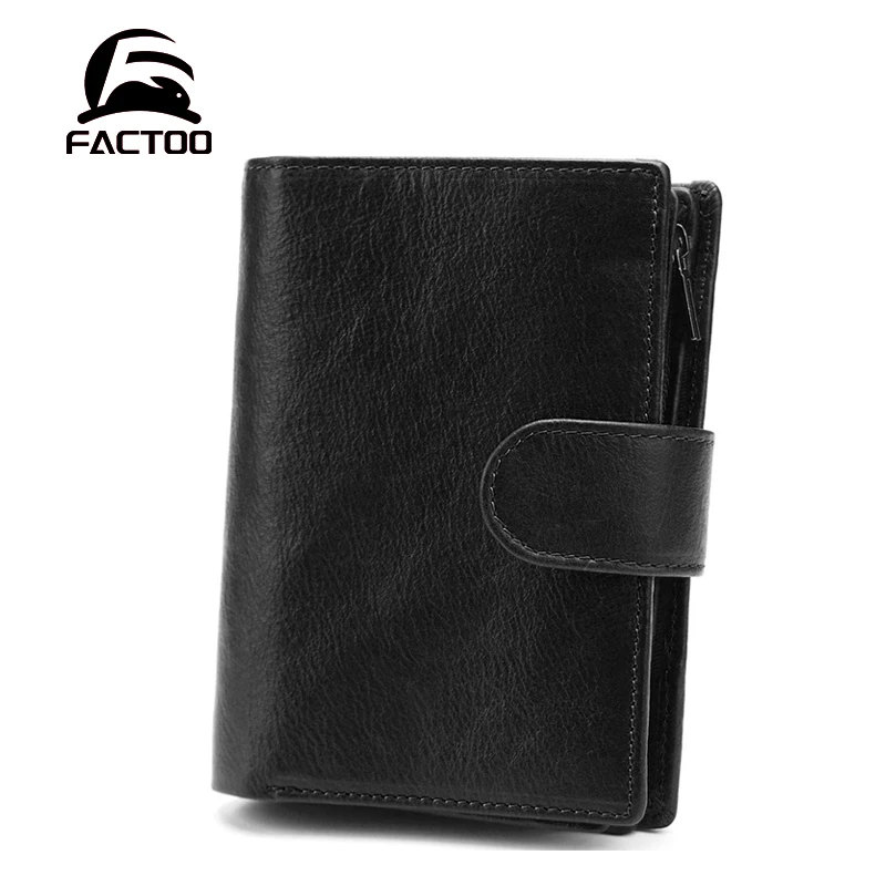 

FACTOO Leather Passport Bag Men's Hand Wallet Multifunctional First Layer Cowhide Document Bag Large Capacity Short Coin Purs