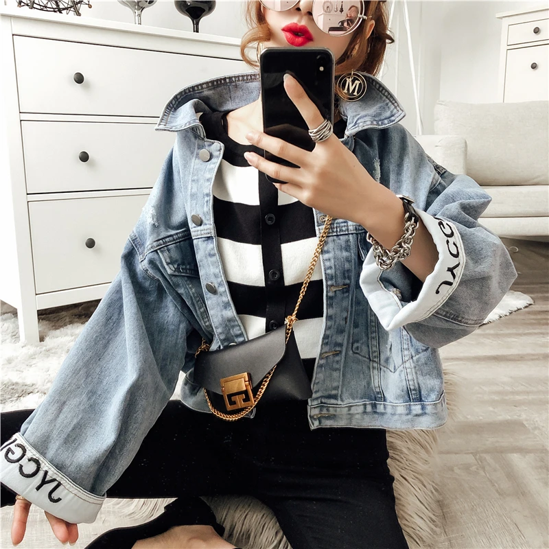 ZQLZ Осенняя женская джинсовая куртка 2020 Новое винтажное пальто женское Свободное