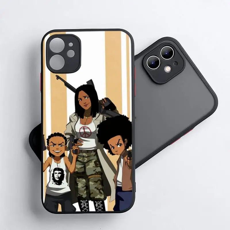 

Huey Freeman Boondocks Phone Case Matte Transparent for iPhone 7 8 11 12 s mini pro X XS XR MAX Plus coque