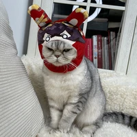 genshin impact cosplay amber baron bunny pet supplies kitty plush headgear hat dog dress up headdress photo props