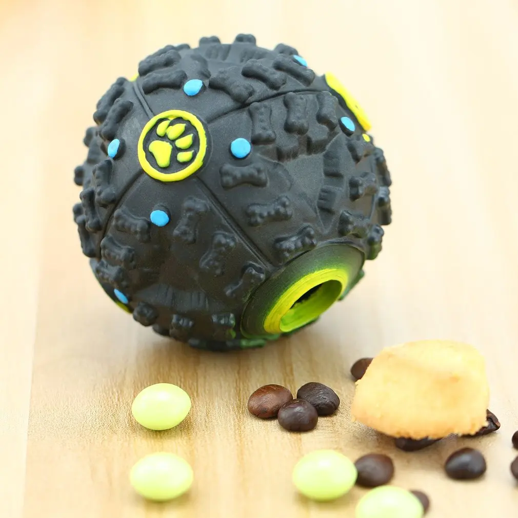 Черный силиконовый питомец собака кошка еда игрушка диспенсер скрипучий мяч Giggle