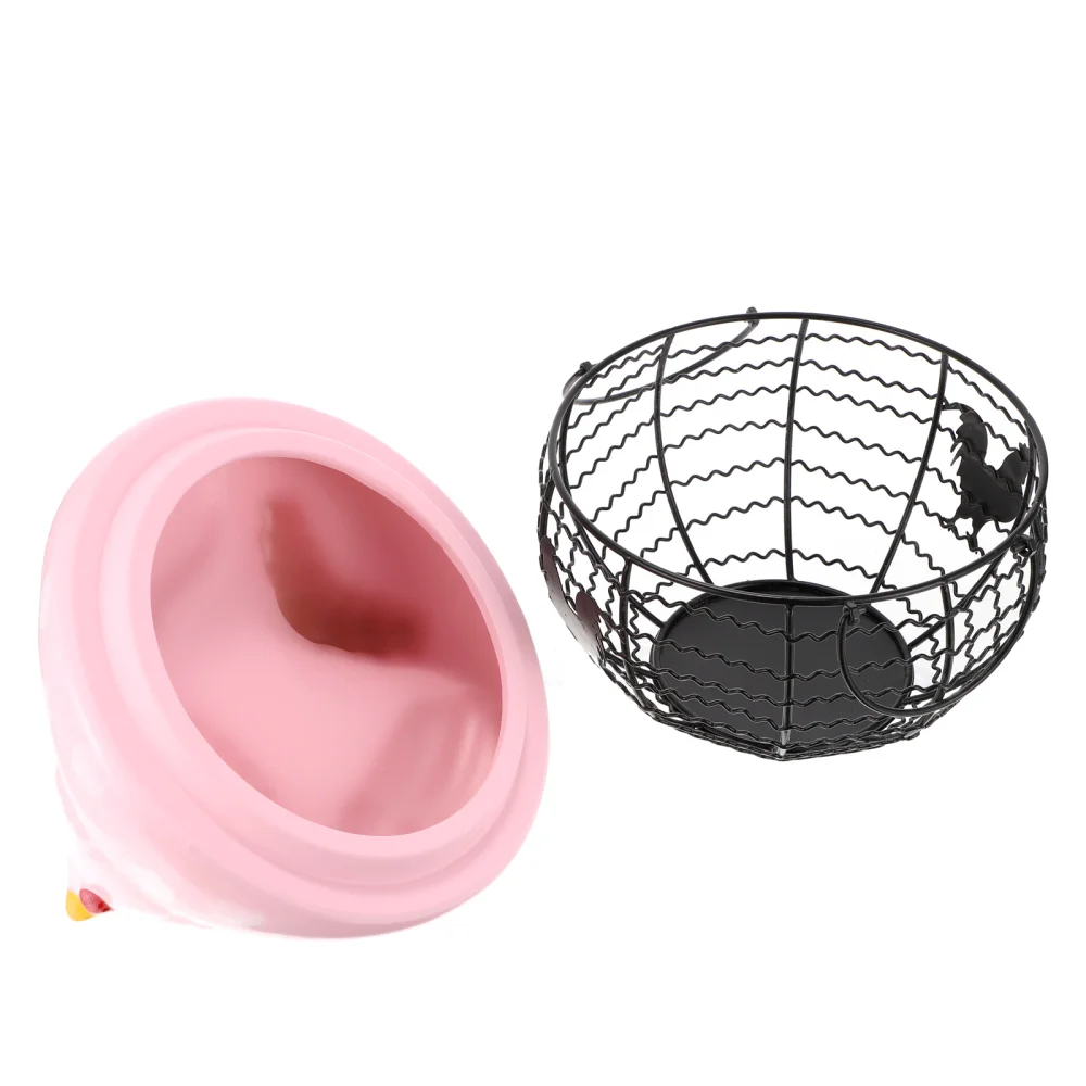 

1pc Creative Chicken Egg Storage Basket Iron Egg Holder Fruit Basket for Home