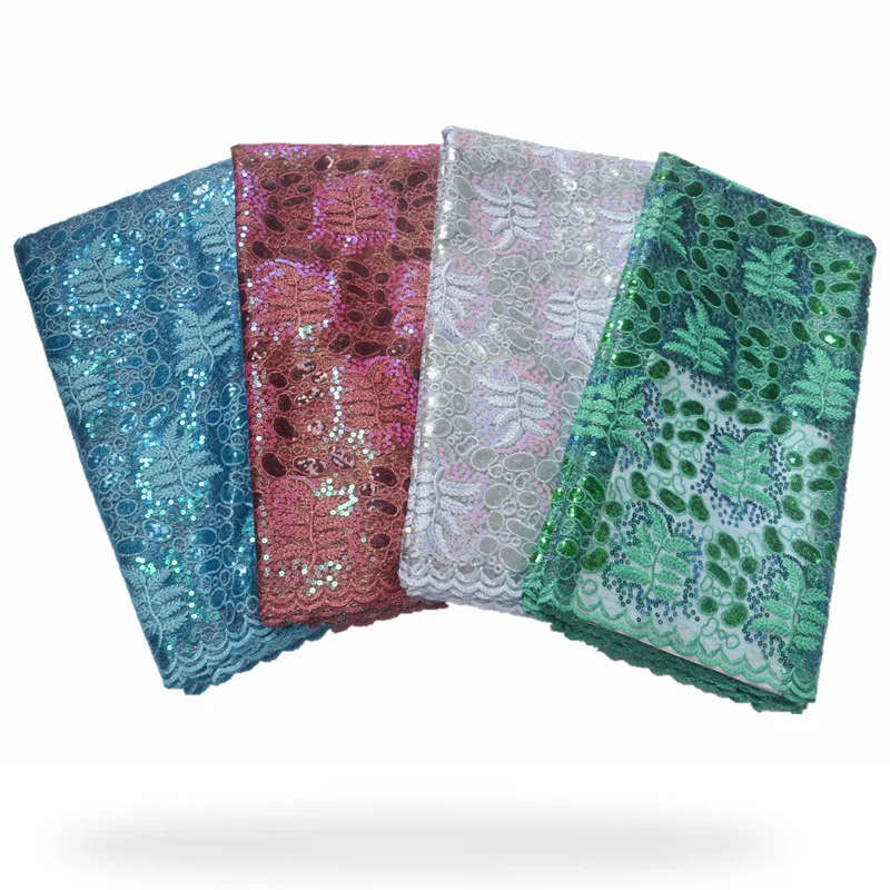 

2019Africa Lace Fabric senior embroidery Lace French High Quality beautiful sequins Lace Used for women Wedding dress
