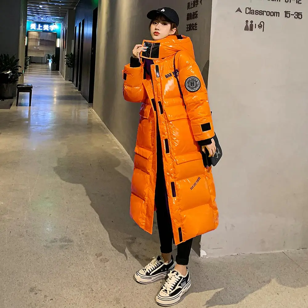 

YICIYA Winter Thick Down Cotton Jacket Women Coat 2020 Hooded Ladies Coat X-Long Parkas Oversize Winter Jacket Women Glossy