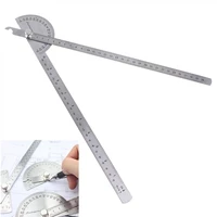 stainless steel 180 degree double arm angle ruler with adjustable nut and round head rotary protractor
