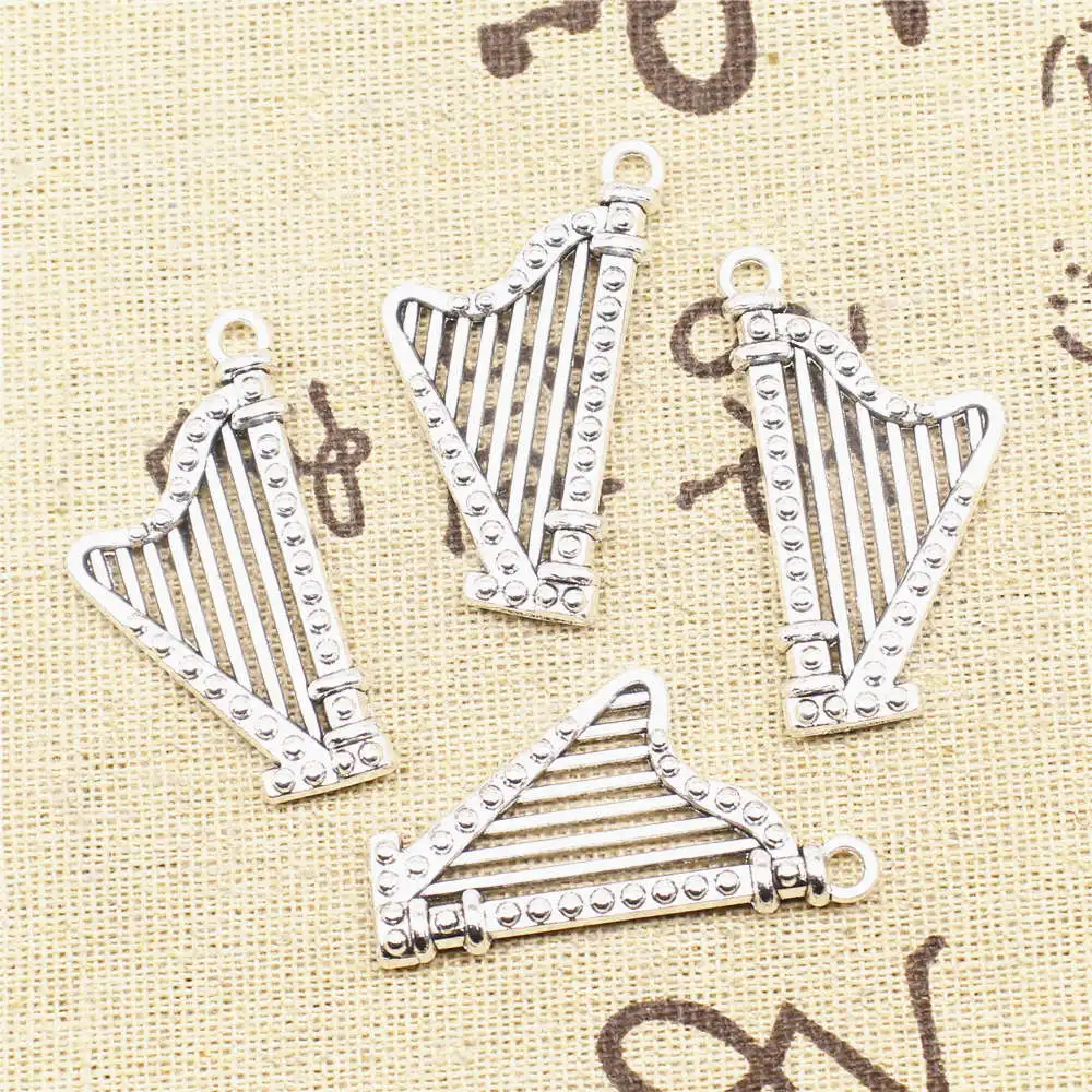 

Charm Pendant 21x40mm Harp Charms Antique Silver Color 3pcs