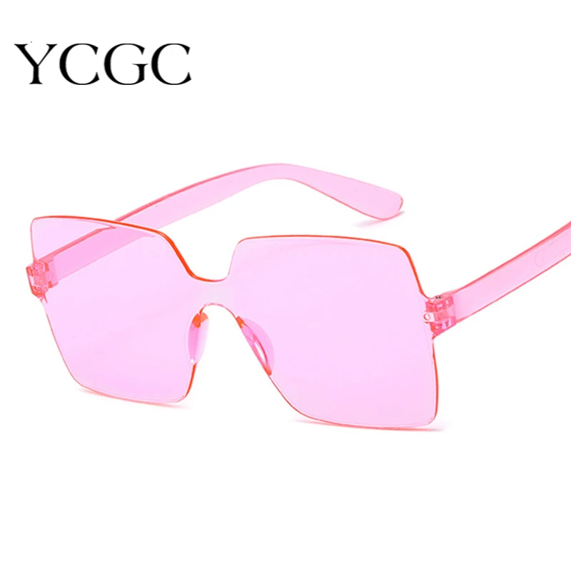

Women Rimless Square Sunglasses Women/Men Luxury Brand Designer Eyewear Candy Color Sun Glasses Mirror gafas de sol mujer