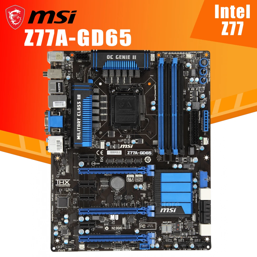 Kaufen LGA 1155 MSI Z77A-GD65 Motherboard Core I7/Core I5/Core I3 DDR3 32GB DVI VGA Intel Z77 Desktop Z77 Placa-Mãe 1155 ATX Verwendet