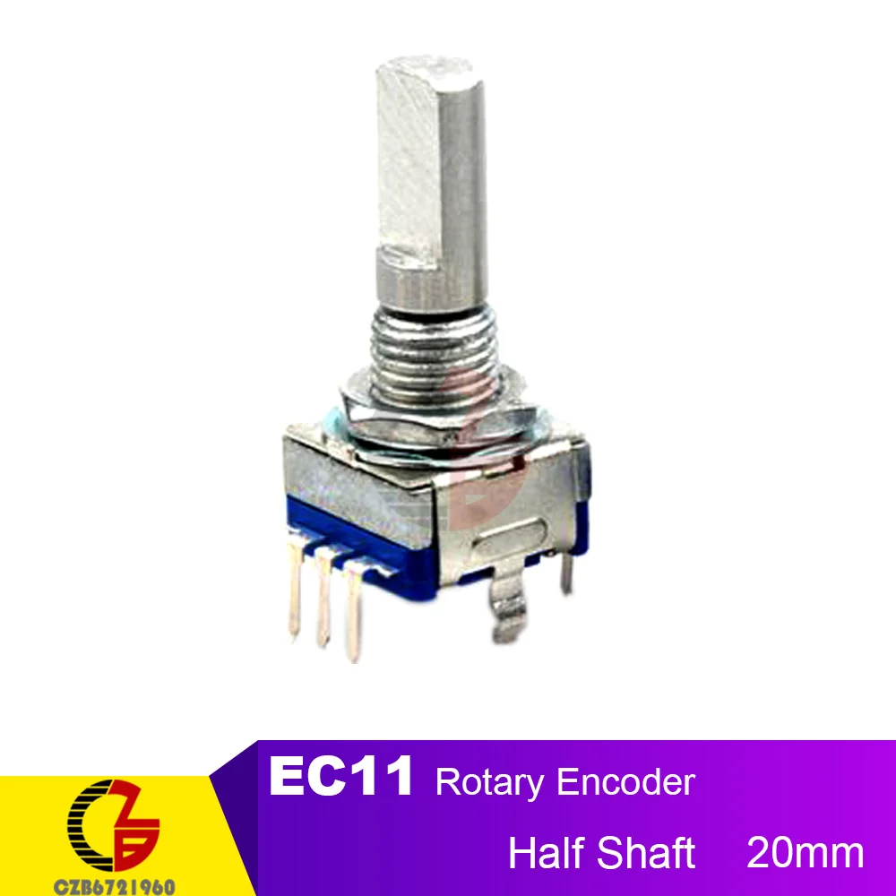 Half Shaft 20mm 15 мм 20 мм Поворотный кодер переключатель EC11 аудио цифровой потенциометр переключатель кодирования круговой половина ручка вал - Цвет: Half Shaft 20mm