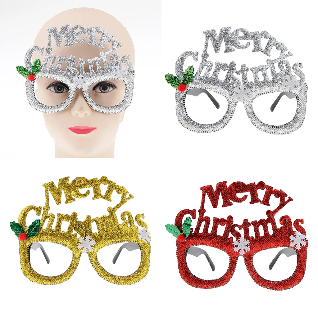 Glitter Merry Christmas Snowflake Sunglasses Novelty Glasses Xmas Party Favors for Parties and Kids Adults | Тематическая одежда и