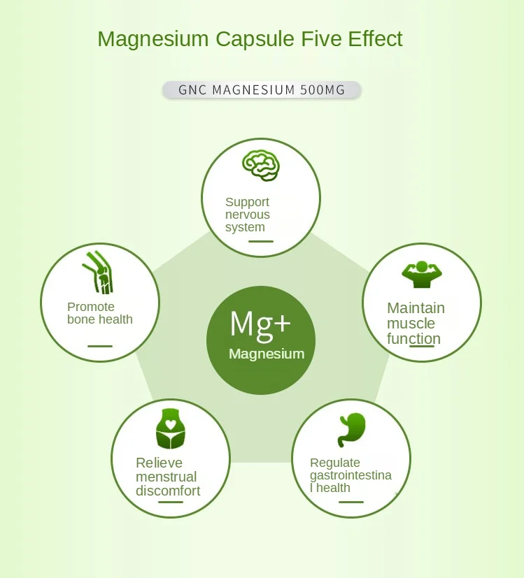 Free shipping Magnesium 500 mg Essential for calcium absorption and strong bones &amp teeth 120 capsules | Красота и здоровье