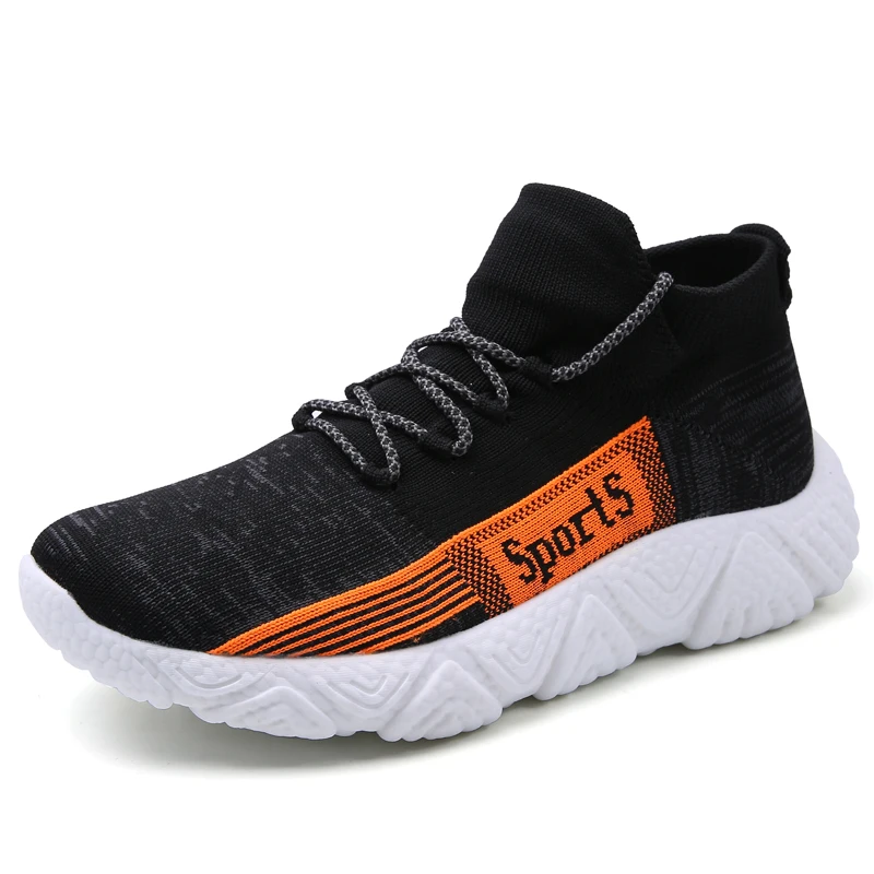 

Men Chunky Sole Flying Woven Sock Shoes Outdoor Sneakers Man Damping Non-slip Shoes Men's Casual Shoes Zapatos Hombre