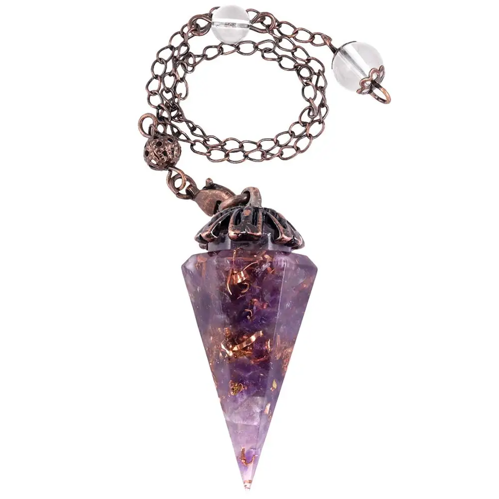 Шестиугольная призмовая подвеска TUMBEELLUWA с исцеляющим кристаллом для Dowsing Orgone Cone