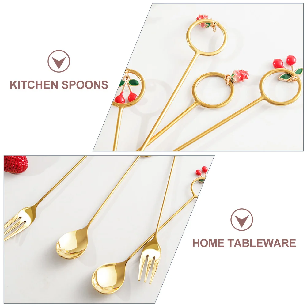4 шт. креативные кофейные ложки десертные искусственные (золотистые) | Дом и сад
