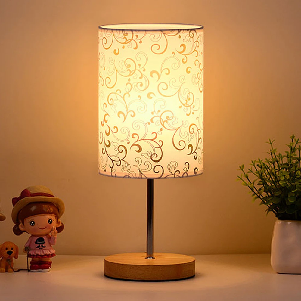 Современная настольная лампа деревянная теплый белый для спальни гостиной